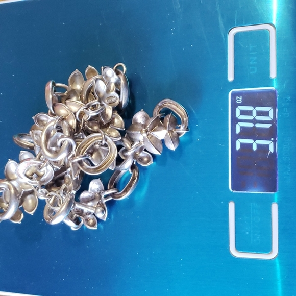 Bill Blass Sterling Silver/18k Lei Necklace 17.5"/Bracelet Set 3.78 Ounc… - Picture 3 of 8